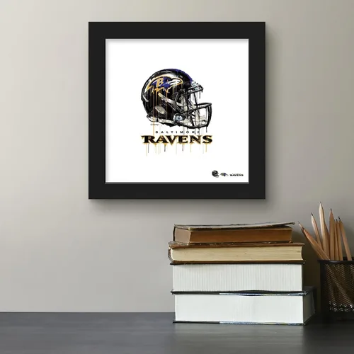 Vista 4 de Trends International Gallery Pops NFL Baltimore Ravens - Póster de pared con casco de goteo, 12.00 x 12.00 pulgadas, versión de marco negro