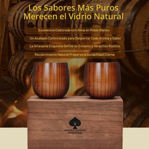 Vista 4 de Juego de 2 vasos de whisky de madera carbonizada – Vaso de bourbon duradero para hombres, vaso de estilo antiguo aislado – Regalos de whisky