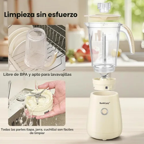 Vista 6 de Licuadoras pequeñas para cocina, licuadora de batidos de 21 oz