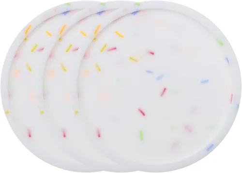 Vista 8 de ONLYKXY 3 posavasos de silicona de 3.93 pulgadas, posavasos redondos para bebidas, café, té (negro)