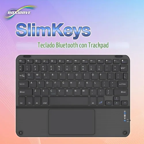 Vista 9 de BoxWave Teclado compatible con la tableta Chuwi Hi10, teclado Bluetooth SlimKeys con trackpad, panel táctil delgado portátil, color negro azabache