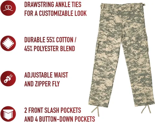 Vista 4 de Rothco Kids Bdu Pantalones – Acu Digital Camo