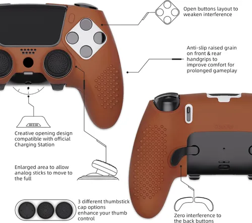 Vista 100 de PlayVital 3D Studded Edition Anti-Slip Silicone Cover Case for ps5 Edge Controller, Soft Rubber Protector Skin for ps5 Edge Wireless Controller with