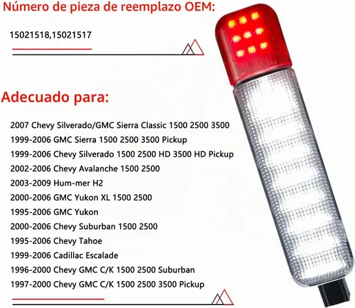 Vista 2 de 4 luces LED de cortesía para puertas para Chevy Silverado GMC C/K Compatible con Sierra 1500 2500 3500, Suburban, Avalanche, Hum-mer H2 Yukon