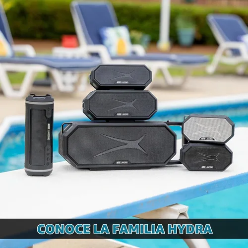 Vista 8 de Altec Lansing HydraMOTION 2.0 Altavoz Bluetooth Inalámbrico, Batería de 16H, Luces RGB, Carga Rápida USB-C, Altavoz Bluetooth Resistente al Agua