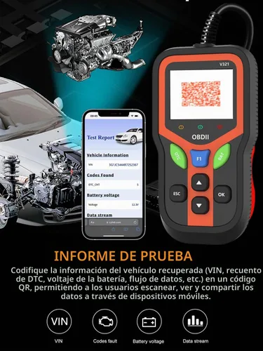 Vista 5 de Escáner OBD2 - Herramienta de diagnóstico del lector de código del coche