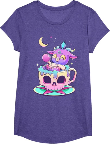 Vista 65 de Kawaii Pastel Goth Cute espeluznante Pentáculo Baphomet - Camiseta de cabra, Negro