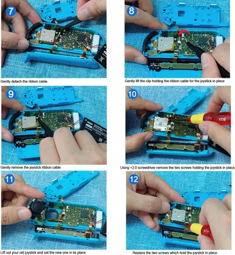 Vista 6 de Veanic Paquete de 2 palillos analógicos de repuesto 3D compatibles con Nintendo Switch Switch OLED modelo Joy-Con controlador Incluye Y15