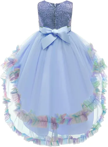 Vista 21 de Disfraz de princesa de lentejuelas de unicornio para niñas, disfraz de Halloween, fiesta de Navidad, boda, cumpleaños