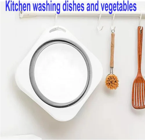 Vista 5 de Lavabo de plástico plegable de 5 litros (1.4 galones), bandeja de cocina, bañera pequeña con floding, cubo de plástico que ahorra espacio