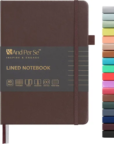 Vista 122 de ⩓ Per Se Cuaderno de Diario con Líneas (3 Paquetes), 160 Páginas Papel Grueso 100GSM, A5 Tapa Dura Cuadernos con Rayas Universitarias para Escribir