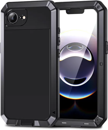 Vista 23 de Lanhiem Funda para iPhone 7 Plus/8 Plus, resistente a los golpes, [Tough Armour], funda de metal con protector de pantalla integrado, funda Negro