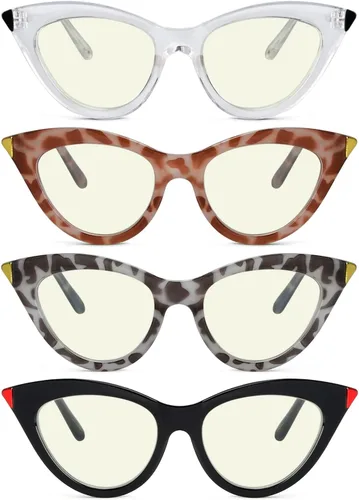 Vista 8 de Eyekepper Paquete de 4 anteojos pequeños para mujer estilo ojo de gato +0.00