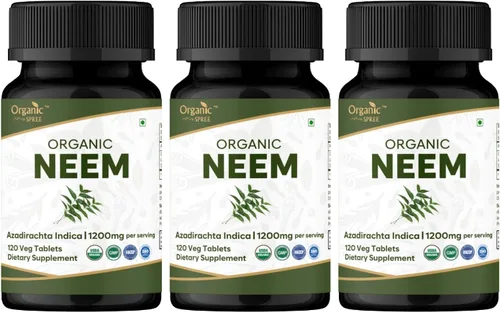 Vista 9 de ORGANIC SPREE Neem 120 tabletas Azadirachta Indica (Neem) Certificado orgánico USDA Piel sana y desintoxicación* Suplemento dietético - 120