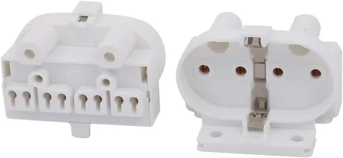 Vista 3 de uxcell 10 unids H lámpara fluorescente titular de luz 2G11 base sola cabeza lápida lámpara socket AC 500 V 2A para tubo fluorescente LED