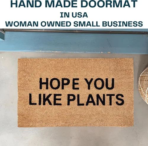 Vista 2 de NICKEL DESIGNS Plant Doormat, 18 x 30 Inch, Heavy Duty Natural Coir Fibers, UV and Weather Resistant, Funny Front Porch Decor, Plant Lover Theme