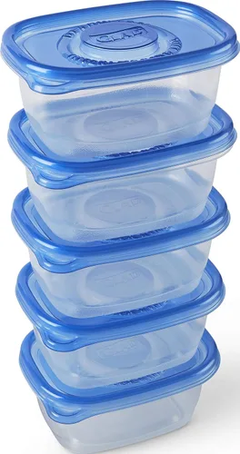 Vista 3 de GladWare Sopa y Ensalada para Uso Diario, Almacenamiento Rectangular Mediano, Estándar, 24 Onzas, Juego de 5
