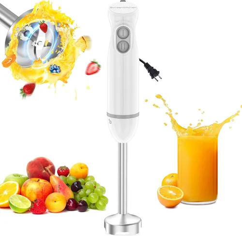 Vista 13 de Bonsenkitchen Hand Blender, Immersion Blender with 2 Mixing Speed, Electric Handheld Mixer Portable Stick Mixer with Stainless Steel Blades for