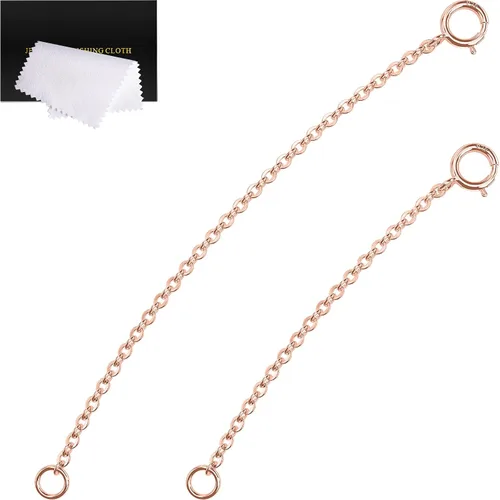 Vista 28 de Extensores de collar para mujer, extensor de pulsera de oro, extensión de joyería de cadena dorada para tobillera para mujer, juego de 2 piezas