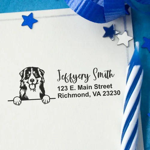 Vista 108 de American Bulldog Stamp Duo, Custom Return Address for Dog Lovers, Personalized Mail Mark for Letters and Cards