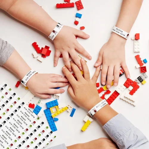 Vista 3 de Pulseras ajustables personalizadas con identificación de seguridad resistente al agua (tema de alerta de alergia)