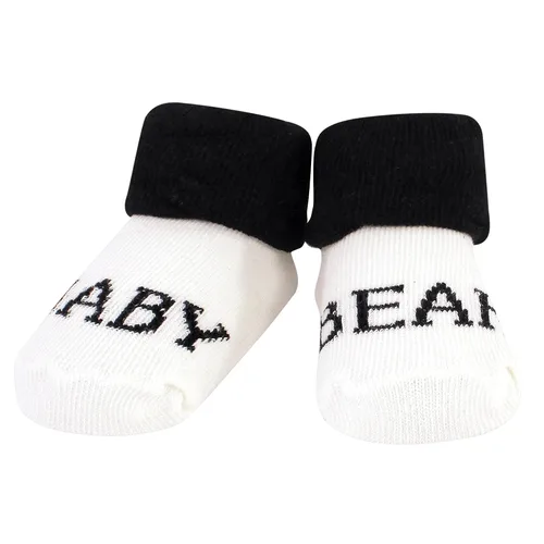 Vista 6 de Hudson Baby Conjunto de babero y calcetines unisex de algodón para bebé, Tamaño único Oso bebé a cuadros