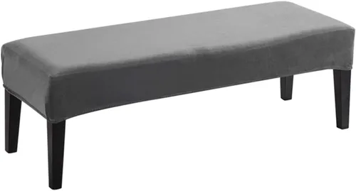 Vista 9 de ele ELEOPTION Fundas de banco de terciopelo elastano, funda elástica para sala de estar, dormitorio, cocina, antideslizante, lavable con correas