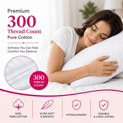 Vista 3 de Paquete de 2 protectores de almohada King con cremallera, de algodón egipcio a rayas satinadas, certificado Oeko-TEX