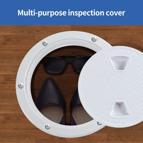 Vista 7 de Hoffen Boat Hatch, 4" 6" 8" Round Non Slip Inspection Hatch w/Detachable Cover for Marine Boat Yacht