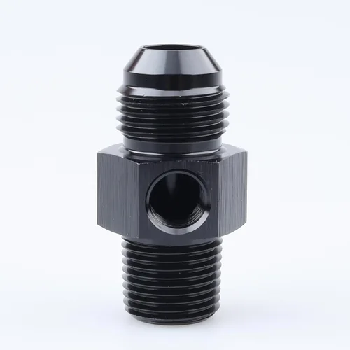 Vista 6 de AC PERFORMANCE Aluminio -6 AN macho a rosca NPT de 1/4 "con 1/8 "NPT Sensor Gauge/Gage Port Adaptadores de toma de presión, negro