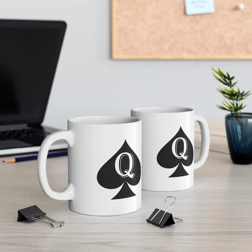 Vista 3 de Brian Bula Taza de café QOS Queen of Spades