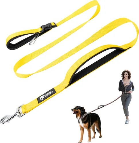 Vista 20 de TSPRO Correa táctica para perro, manos libres, resistente, ajustable, con mango acolchado y cierre de seguridad de metal para caminar, correr Azul