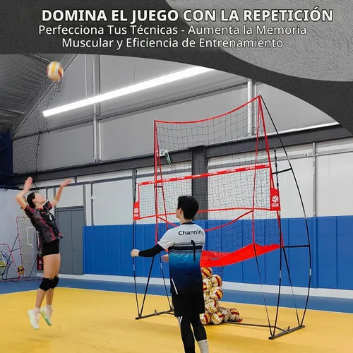 Vista 5 de 2-in-1 Volleyball Practice Net Station Backyard Training System