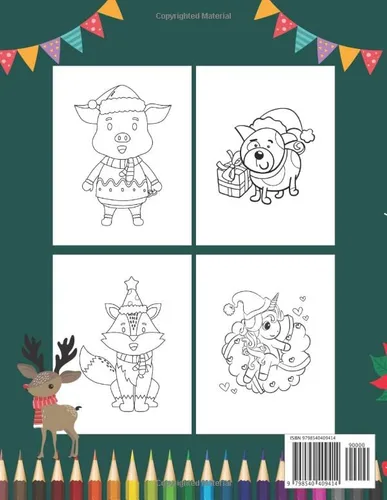 Vista 2 de Christmas Coloring Book for Kids Animals are Getting Prepared for Christmas