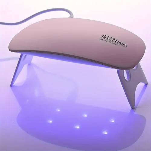 Vista 7 de Secador de uñas UV LED Mini lámpara portátil de curado para esmalte de uñas de gel, 6 W blanco Rosado