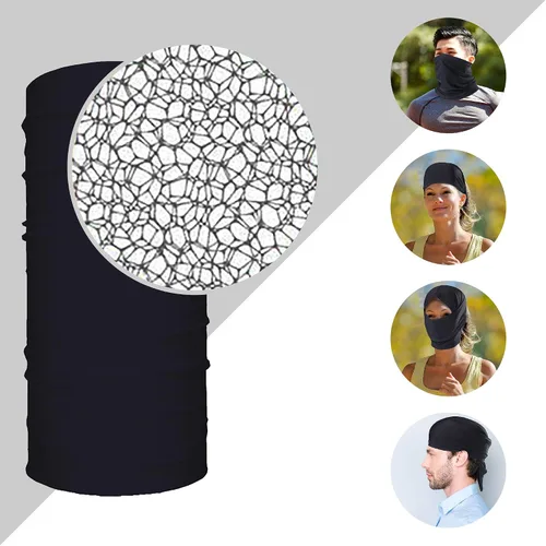 Vista 6 de Anonymous - Polaina para el cuello, reutilizable y lavable, antipolvo, pasamontañas ligero sin costuras