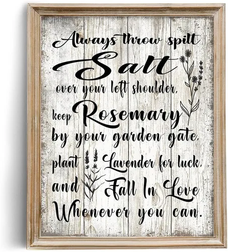 Vista 5 de Práctica decoración de pared con citas mágicas, arte de pared con texto en inglés "Always Throw Spilt Sale", decoración de bruja, bruja, póster