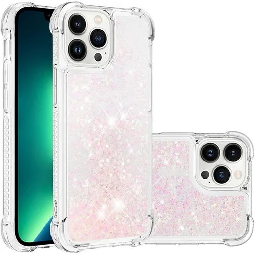 Vista 22 de LEMAXELERS Funda para iPhone 15 de 6.1 pulgadas, Bling Glitter Liquid Clear Case Flotante Arenas movedizas a prueba de golpes Funda protectora