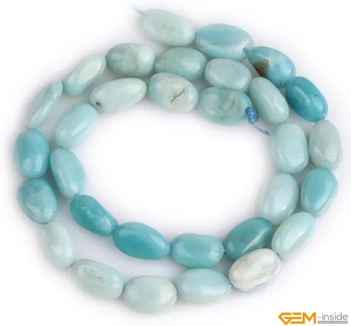 Vista 5 de GEM-Inside 9x12mm Natural Amazonite Stone Gemstone Semi Precious Freeform Baroque Potato Beads for Jewelry Making 15