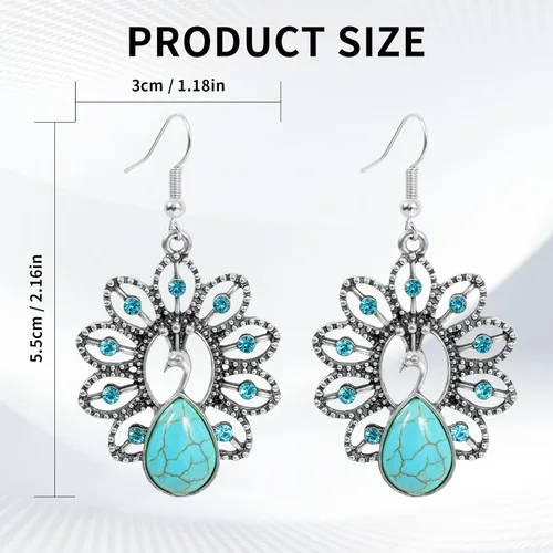 Vista 6 de Aretes colgantes bohemios, hipoalergénicos, ligeros, varios estilos, para mujer, regalos