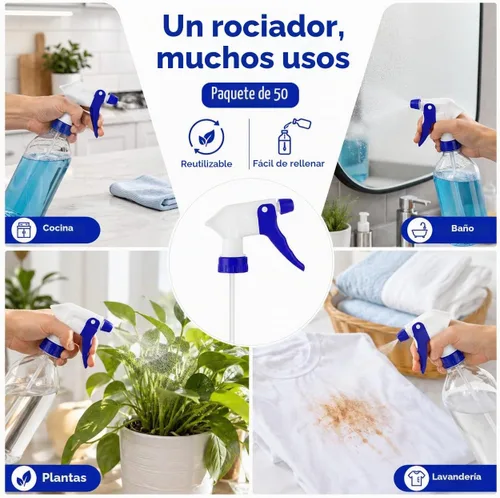 Vista 7 de Paquete de 50 boquillas de repuesto para botellas de pulverización, reemplazo de tapas de botellas de pulverización, 28-400 disparadores