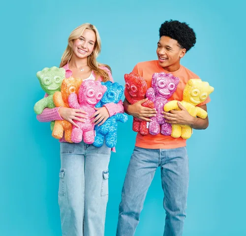Vista 3 de iscream Sour Patch Kids - Mini almohada de personaje de caramelo en relieve de 8.5 x 6.25 pulgadas, color azul Officially Licensed, Small 8.5" x