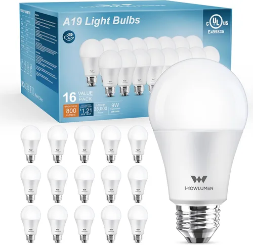 Vista 10 de Bombilla LED A19, bombillas E26 de 9 W (equivalente a 60 vatios), blanco frío de 5000 K, base estándar de 800 lm para cocina, sala de estar