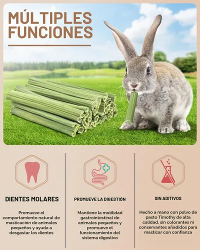 Vista 3 de Bissap 35 palitos masticables de conejo, tallos naturales de papaya, golosinas masticables para conejo, hámster, chinchilla, conejillo de indias