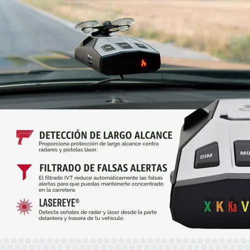 Vista 3 de Cobra RAD 350 Detector de Radar Láser - Largo alcance, filtro de alarma falsa, pantalla OLED, negro Pantalla OLED