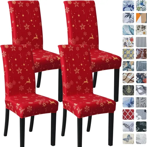 Vista 37 de SPRINGRICO Juego de 4 fundas para sillas de comedor, fundas elásticas para sillas de comedor, de elastano lavables, fundas para sillas Parsons