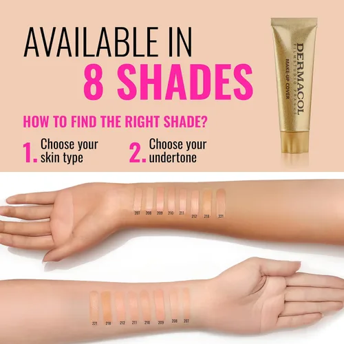 Vista 7 de Dermacol - Base de maquillaje líquida de cobertura completa mini 13g, base líquida mate con SPF 30, base resistente al agua para piel grasa, acné