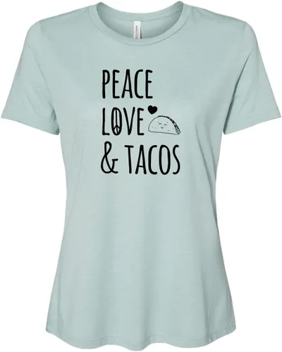 Vista 20 de Cute Women's Screen Printed Crew Neck Tee, Shirts With Sayings, Dusty Blue or Olive