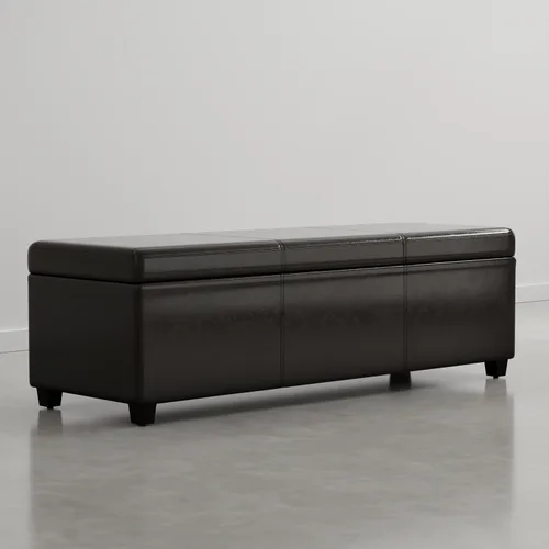 Vista 9 de SIMPLIHOME Avalon 48" Wide Fabric Storage Ottoman in Alabaster Ivory