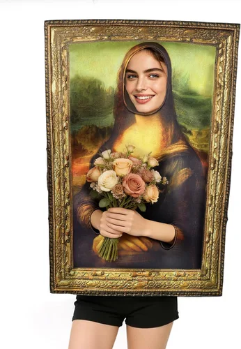 Vista 2 de Disfraz de pinturas famosas para adultos, divertidos disfraces
